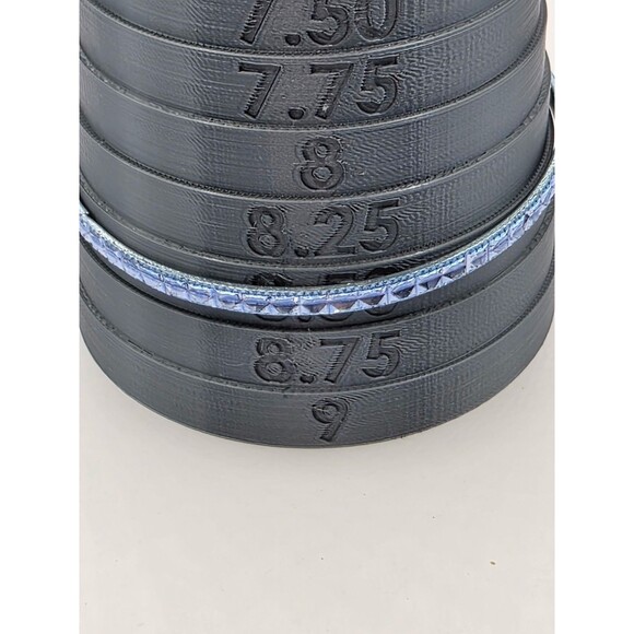 10 Stackable Silvertone & Blue Bangle Bracelet Set - Picture 3 of 4